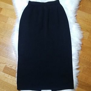 St. John Basics Long Black Knit Skirt